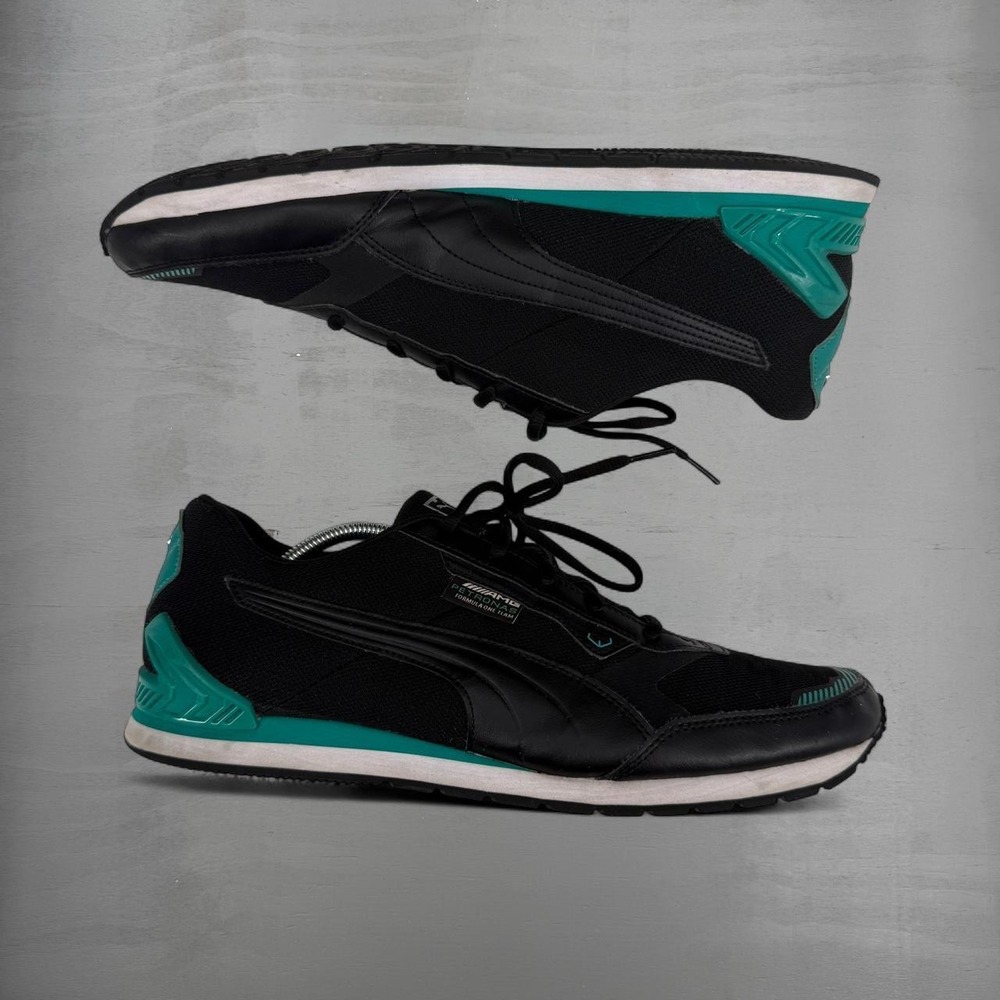 Puma Mercedes AMG Petronas F1 Sneakers Black Green 306851-04 Size 13